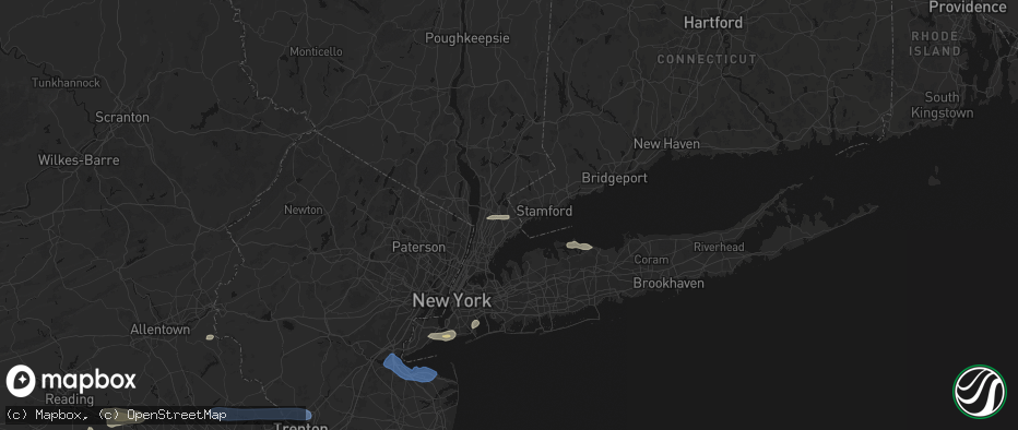 Hail map in Purchase, NY on May 20, 2026