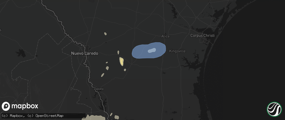 Hail map in Realitos, TX on May 20, 2026