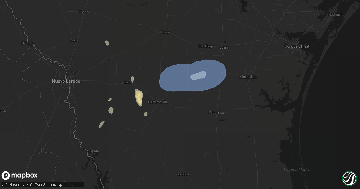 Hail map in Realitos, TX on May 20, 2026
