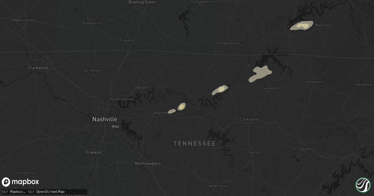 Hail map in Riddleton, TN on May 20, 2026
