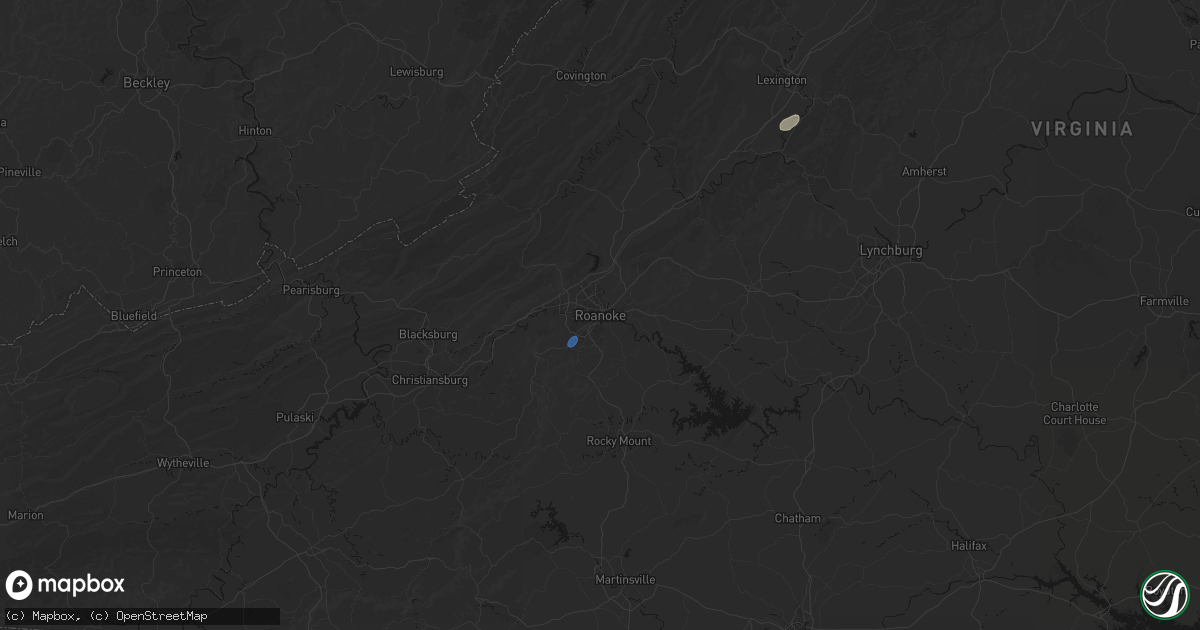 Hail map in Roanoke, VA on May 20, 2026