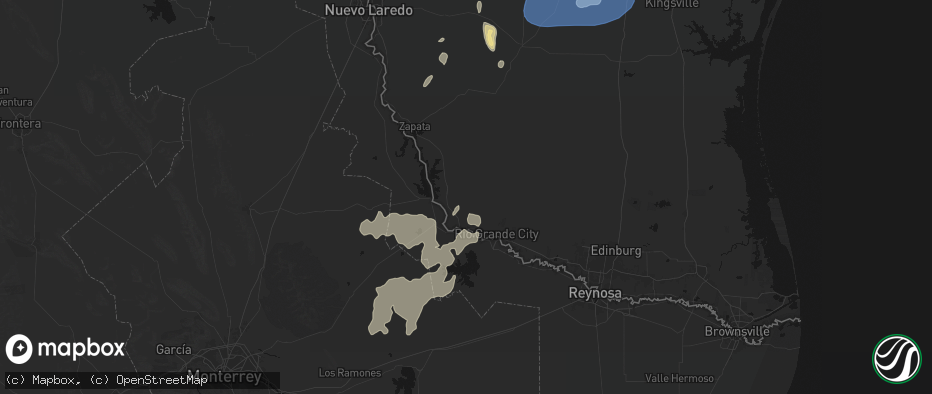 Hail map in Roma, TX on May 20, 2026