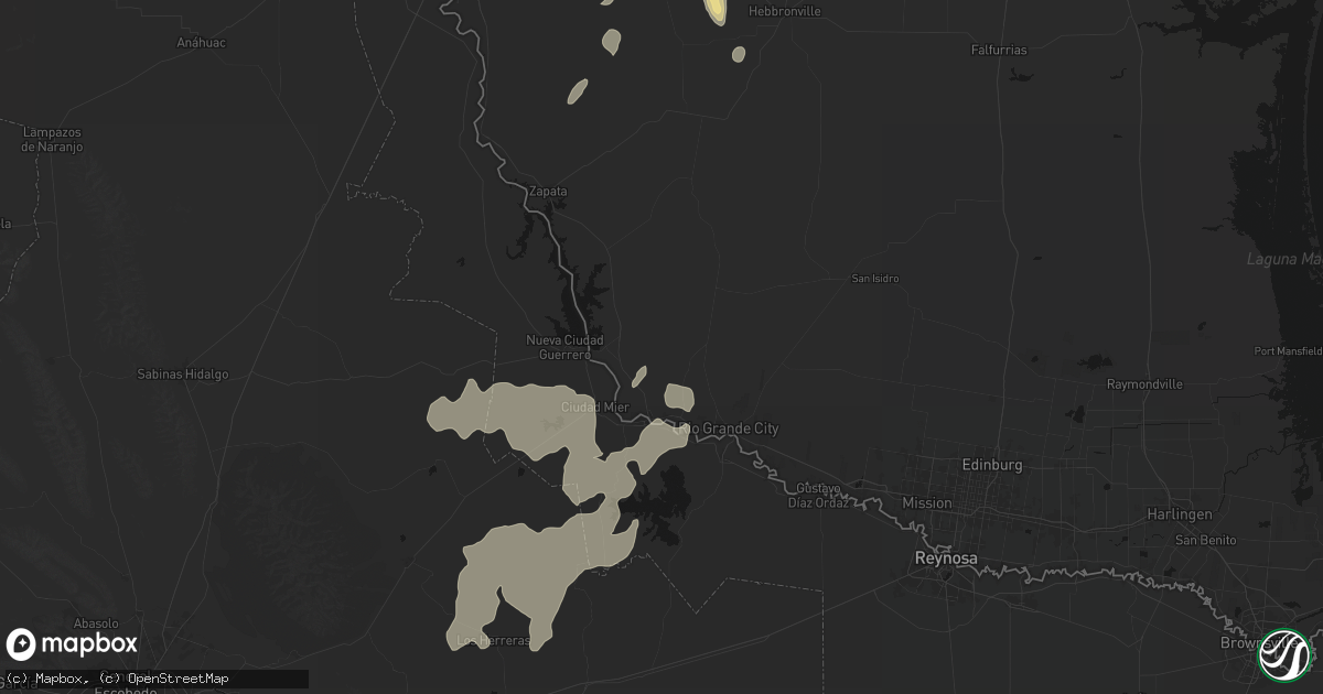 Hail map in Roma, TX on May 20, 2026