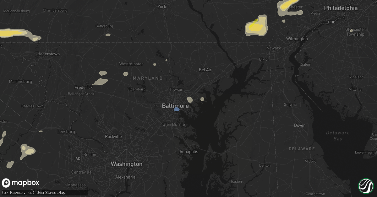 Hail map in Rosedale, MD on May 20, 2026