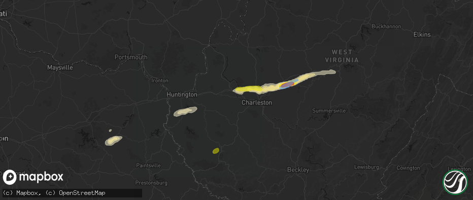 Hail map in Saint Albans, WV on May 20, 2026