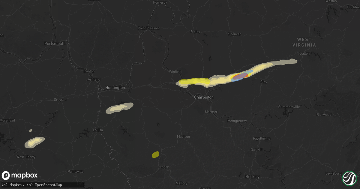 Hail map in Saint Albans, WV on May 20, 2026