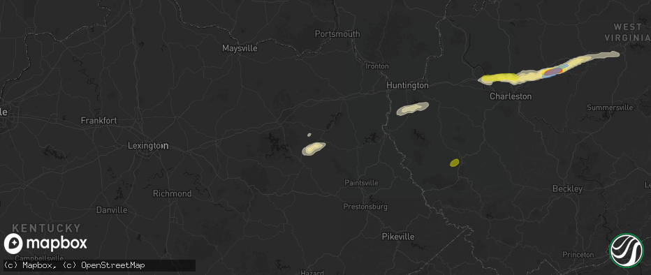 Hail map in Sandy Hook, KY on May 20, 2026