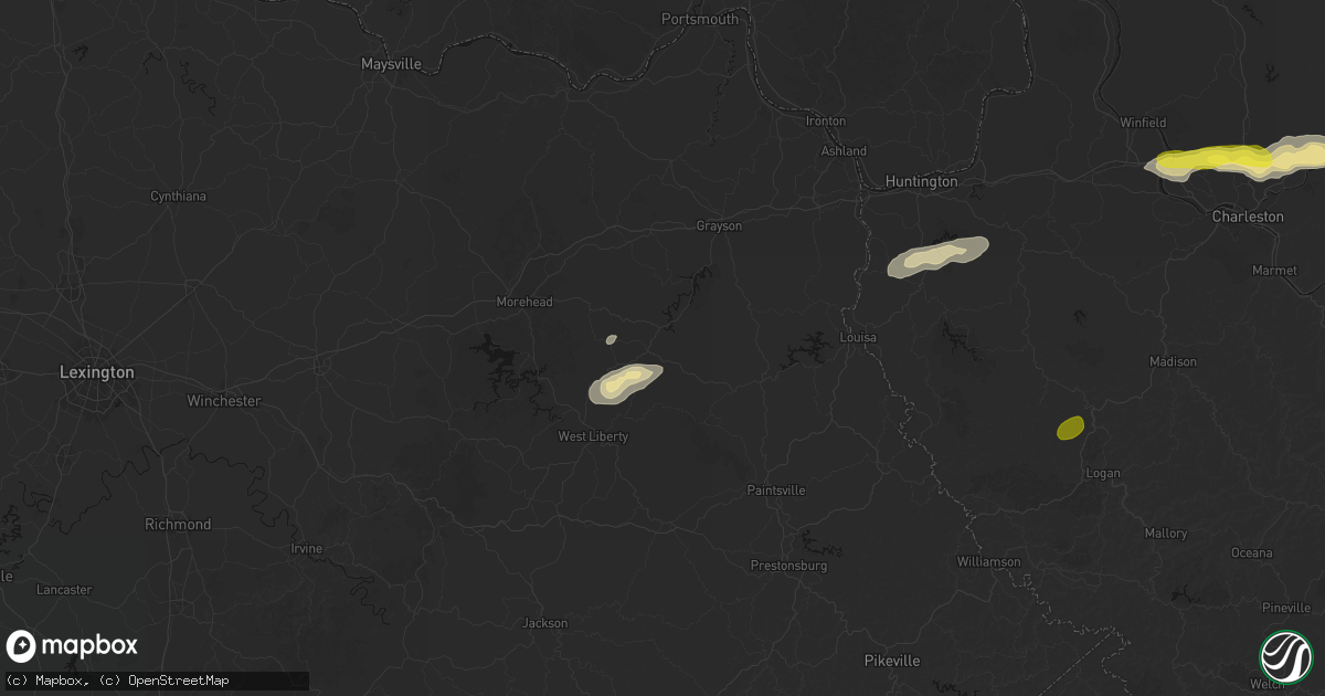 Hail map in Sandy Hook, KY on May 20, 2026
