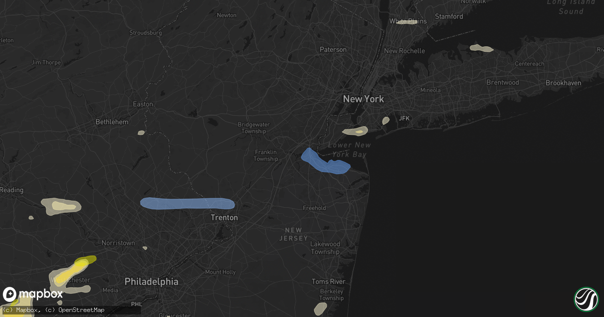 Hail map in Sayreville, NJ on May 20, 2026