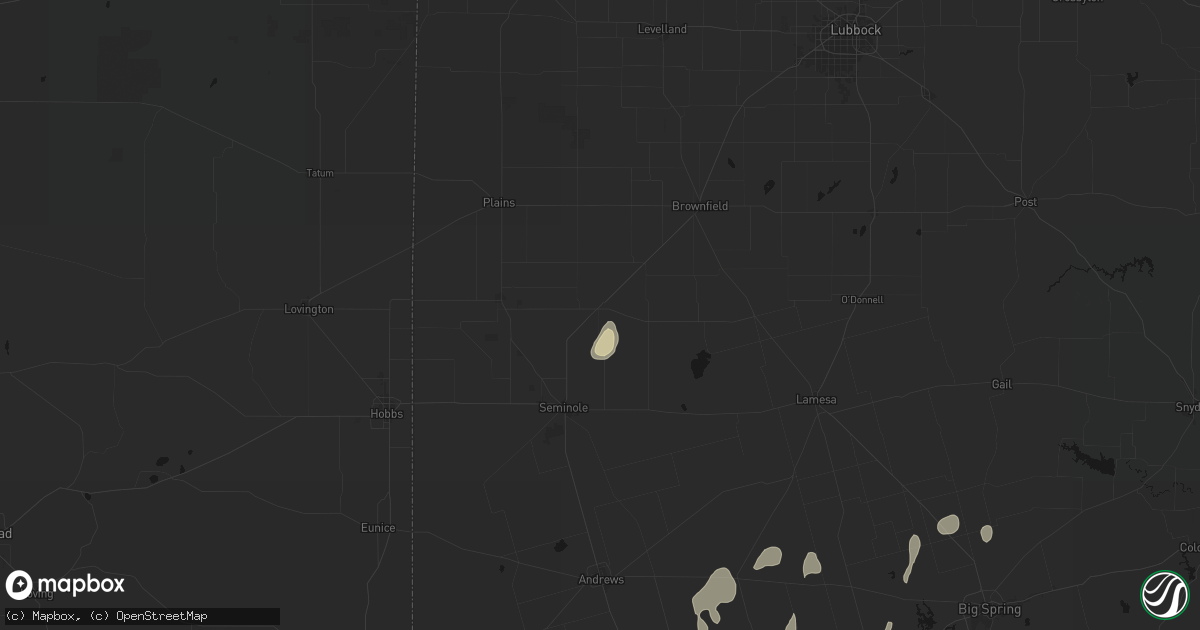 Hail map in Seagraves, TX on May 20, 2026