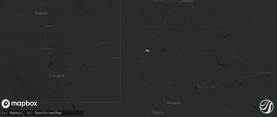 Hail map in Seminole, TX on May 20, 2026