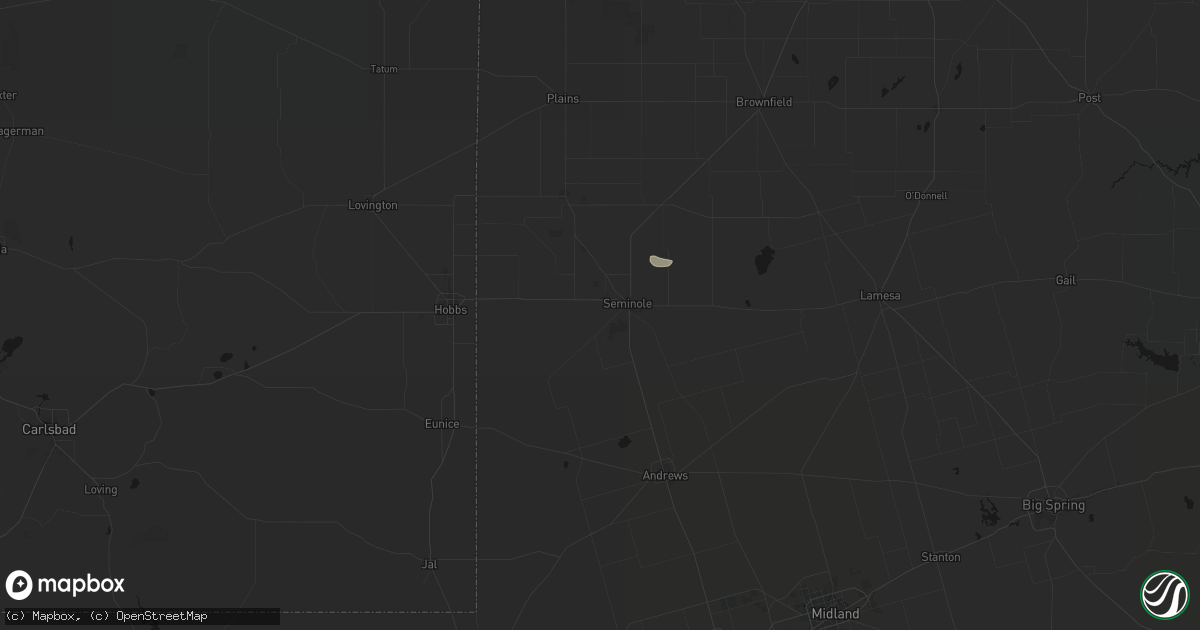 Hail map in Seminole, TX on May 20, 2026