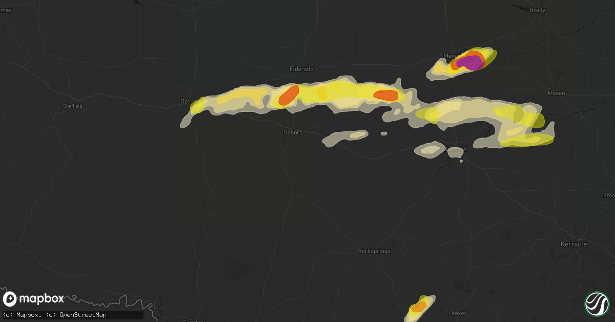 Hail map in Sonora, TX on May 20, 2026