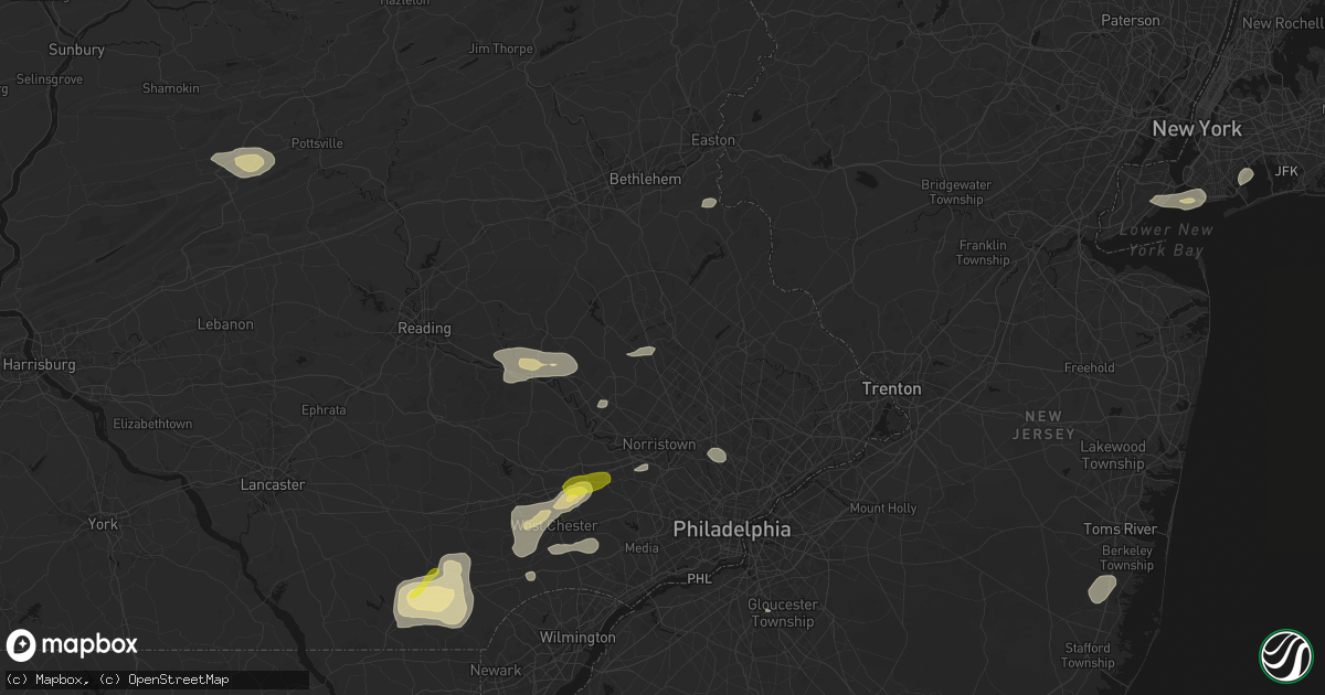 Hail map in Souderton, PA on May 20, 2026
