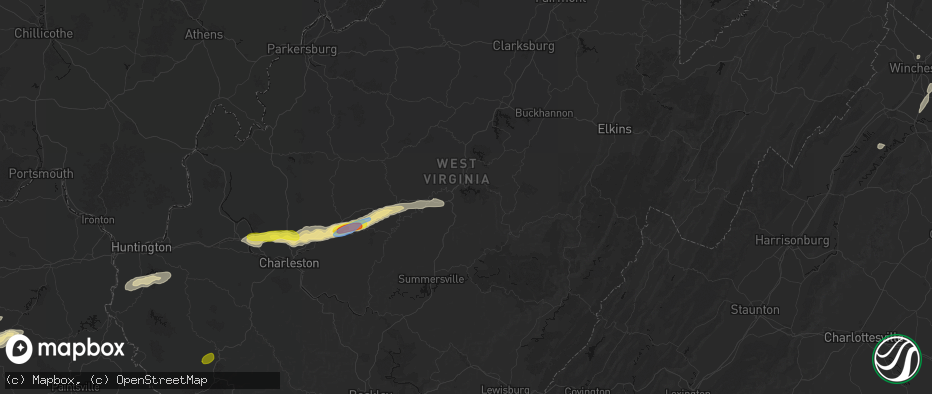Hail map in Sutton, WV on May 20, 2026