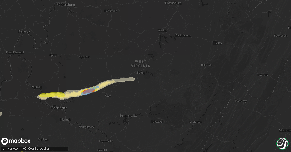 Hail map in Sutton, WV on May 20, 2026