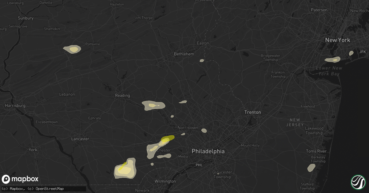 Hail map in Telford, PA on May 20, 2026