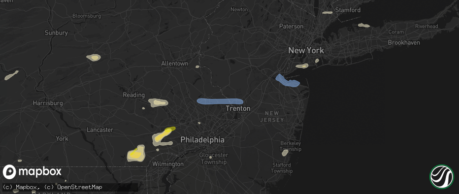 Hail map in Titusville, NJ on May 20, 2026