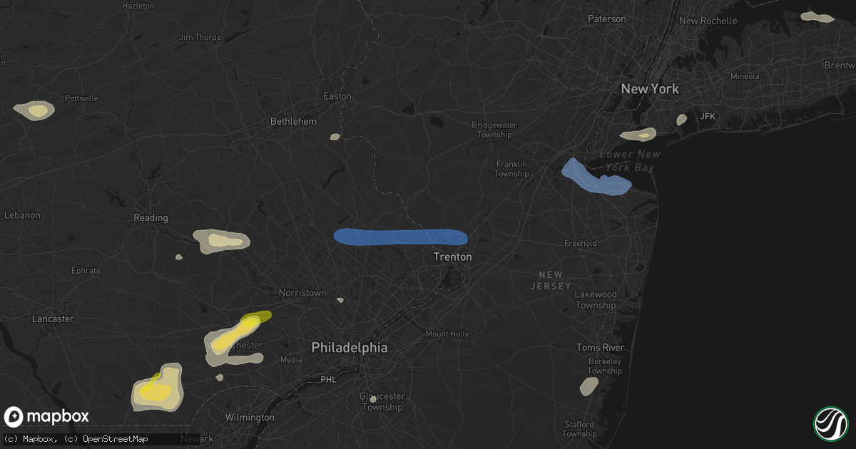 Hail map in Titusville, NJ on May 20, 2026