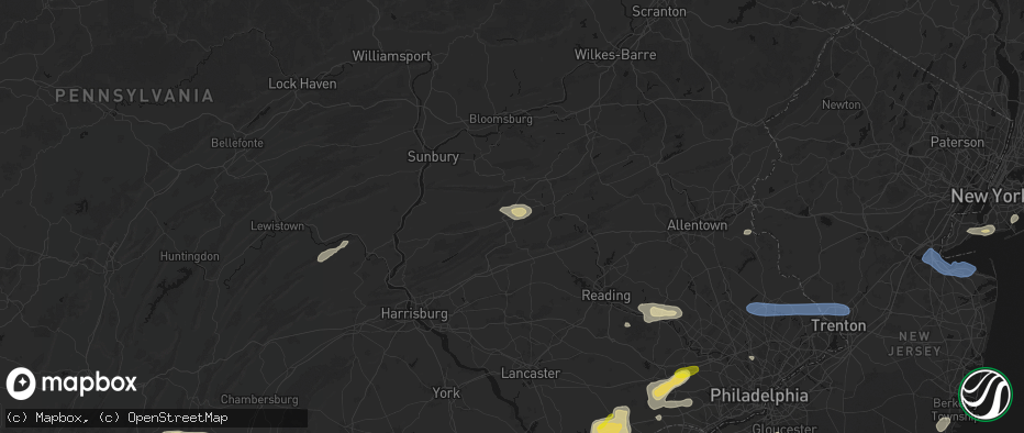 Hail map in Tremont, PA on May 20, 2026