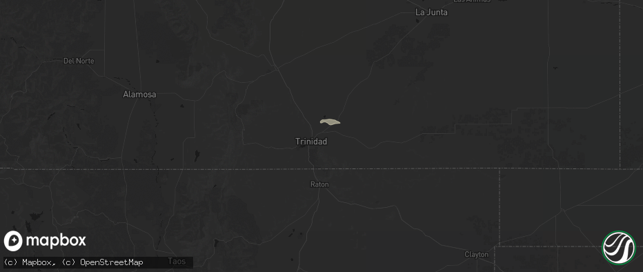 Hail map in Trinidad, CO on May 20, 2026