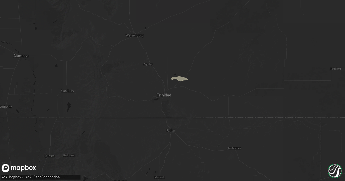 Hail map in Trinidad, CO on May 20, 2026