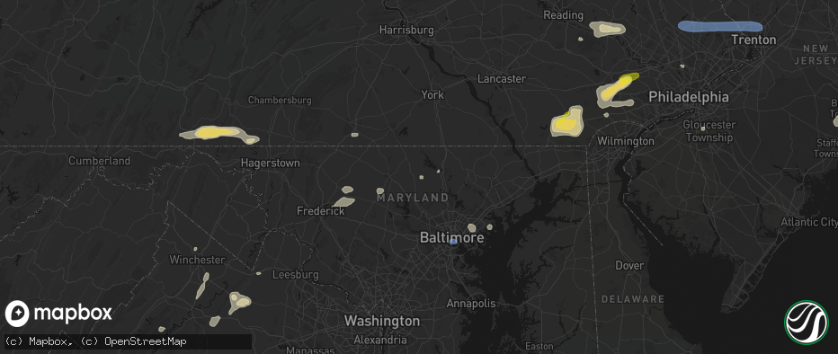 Hail map in Upperco, MD on May 20, 2026