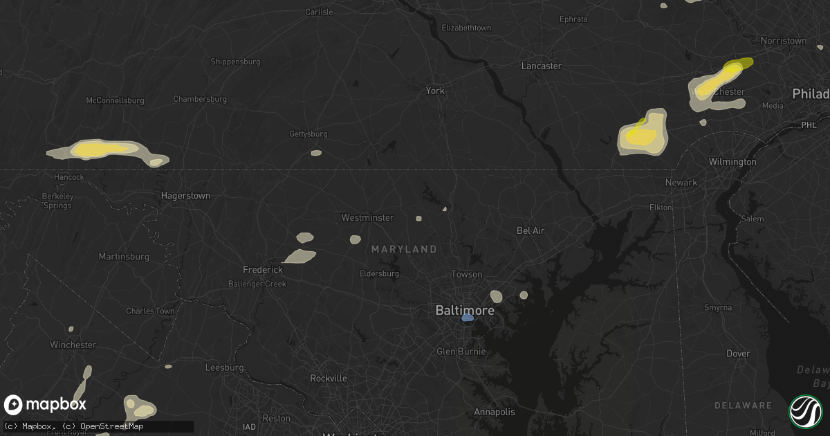 Hail map in Upperco, MD on May 20, 2026
