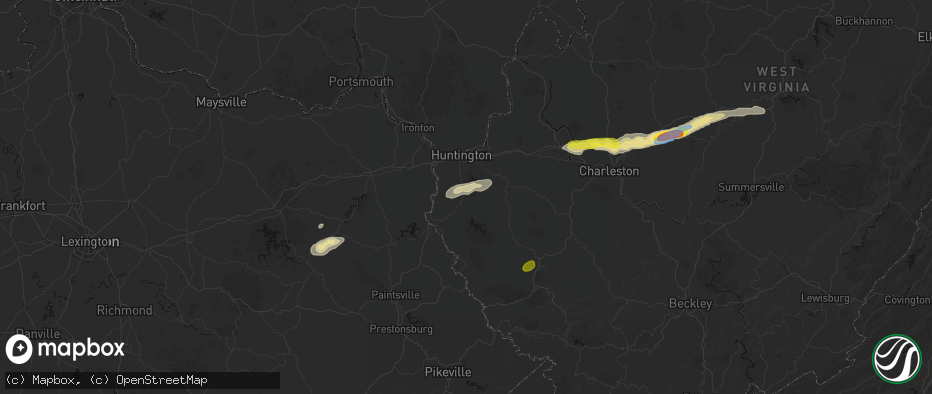 Hail map in Wayne, WV on May 20, 2026