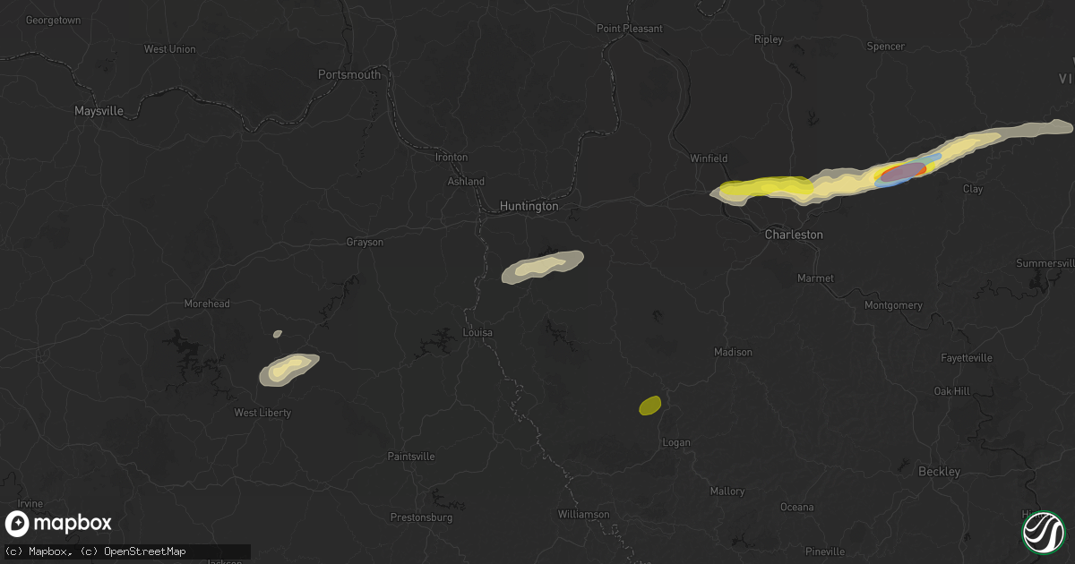 Hail map in Wayne, WV on May 20, 2026