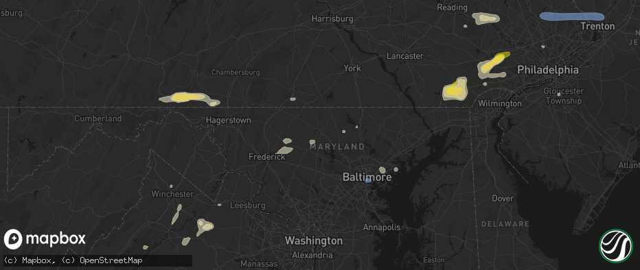 Hail map in Westminster, MD on May 20, 2026