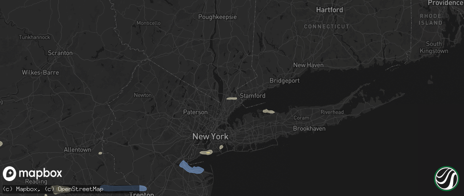 Hail map in White Plains, NY on May 20, 2026
