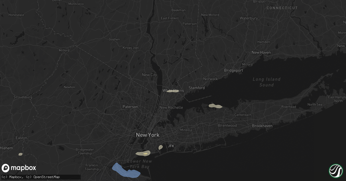 Hail map in White Plains, NY on May 20, 2026