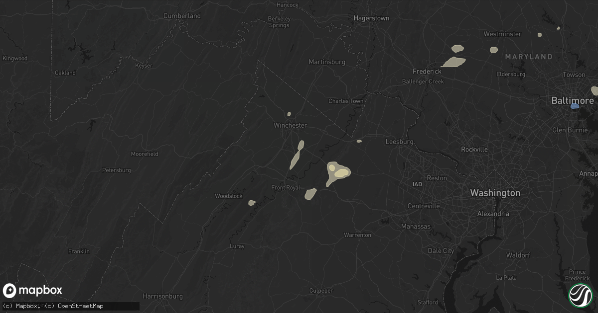 Hail map in White Post, VA on May 20, 2026