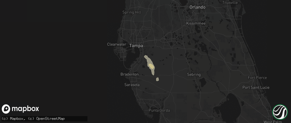 Hail map in Wimauma, FL on May 20, 2026