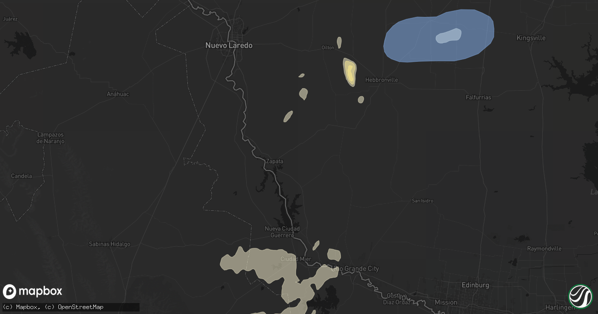 Hail map in Zapata, TX on May 20, 2026