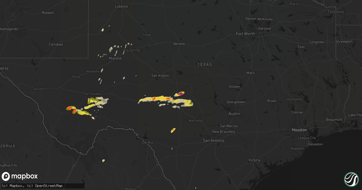 Hail map on May 20, 2026