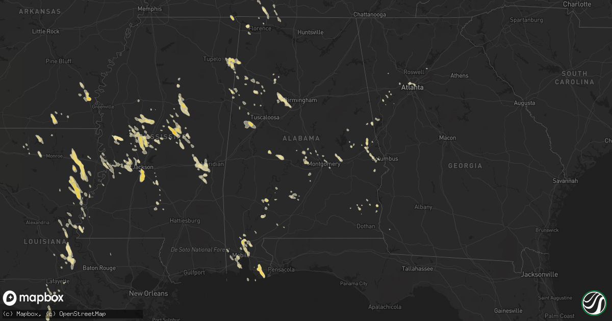 Hail map in Alabama on May 21, 2012
