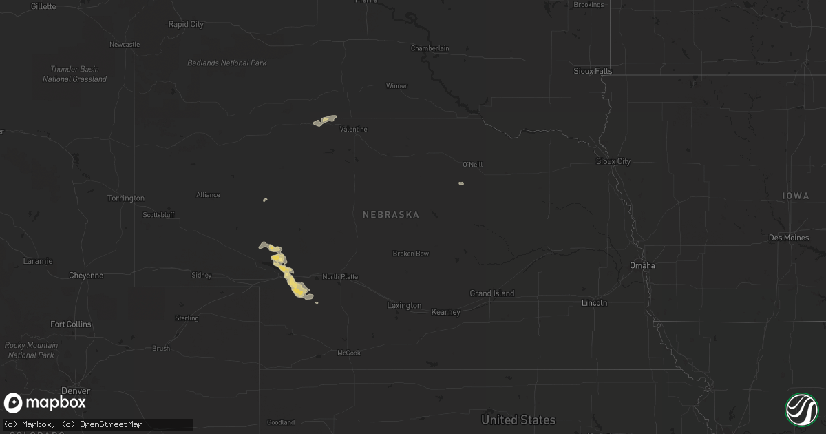 Hail map in Nebraska on May 21, 2012