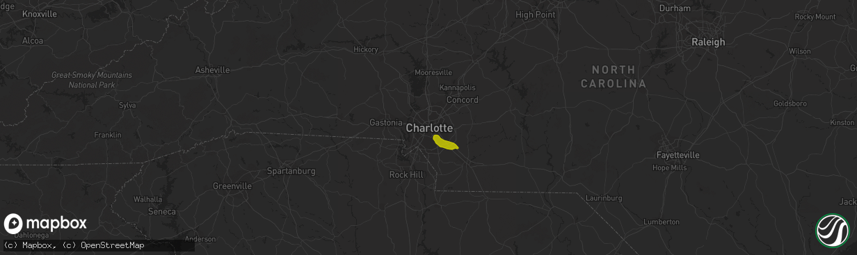 Hail map in Charlotte, NC on May 21, 2013