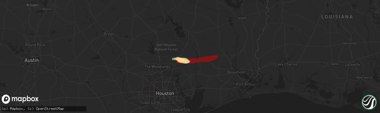 Hail map in Cleveland, TX on May 21, 2013