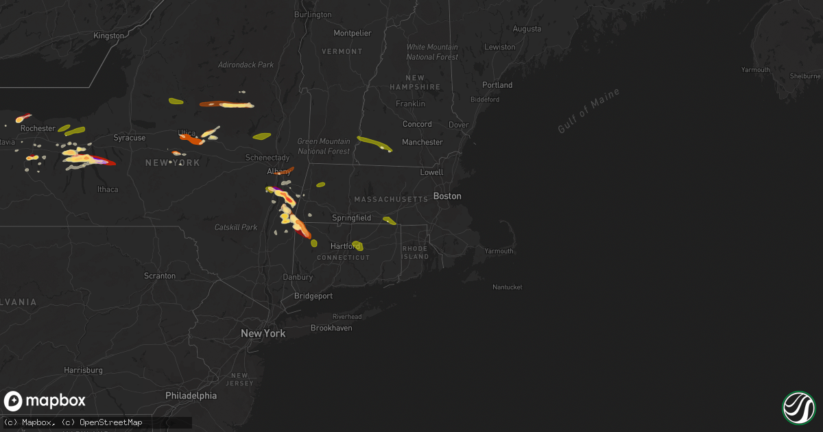 Hail map in Connecticut on May 21, 2013