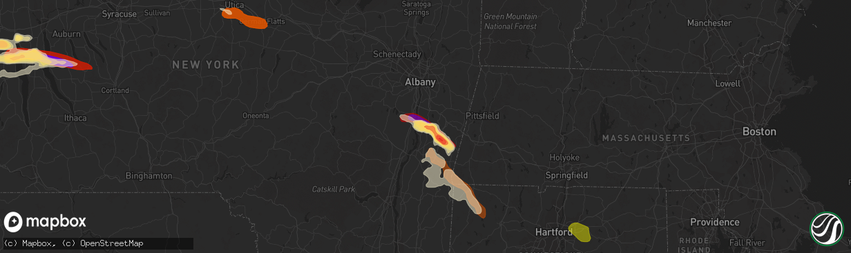 Hail map in Kinderhook, NY on May 21, 2013