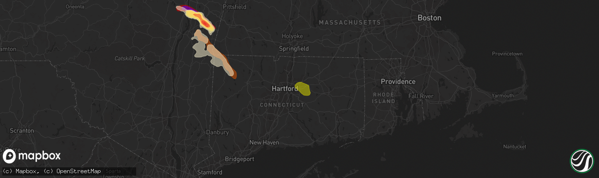 Hail map in Manchester, CT on May 21, 2013