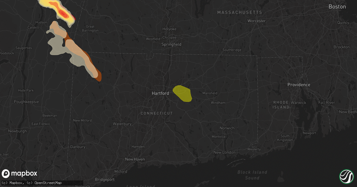 Hail map in Manchester, CT on May 21, 2013