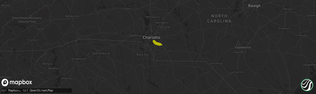 Hail map in Matthews, NC on May 21, 2013