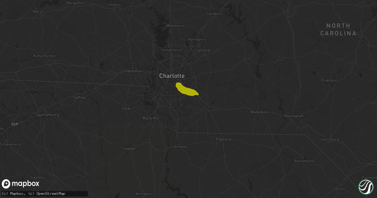 Hail map in Matthews, NC on May 21, 2013
