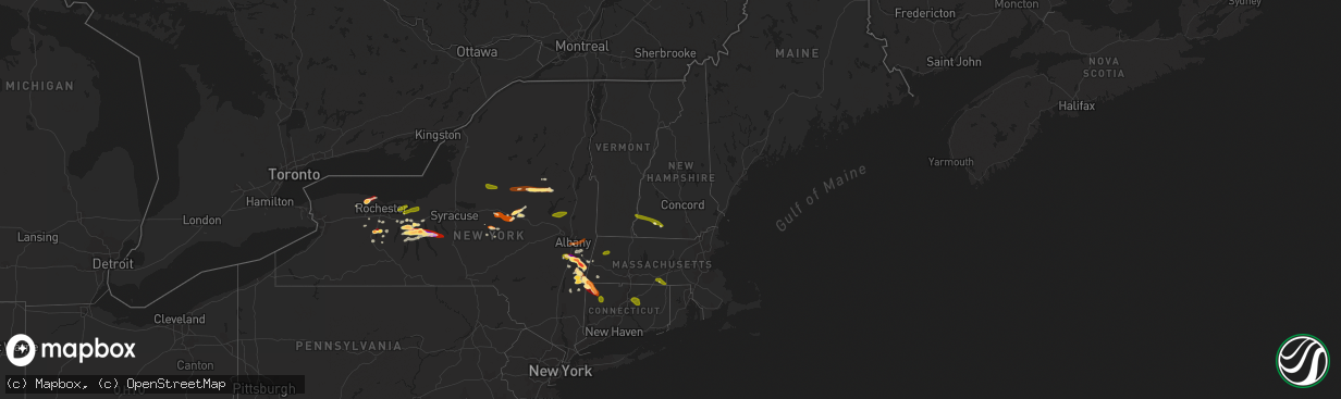 Hail map in New Hampshire on May 21, 2013