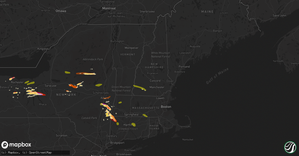 Hail map in New Hampshire on May 21, 2013