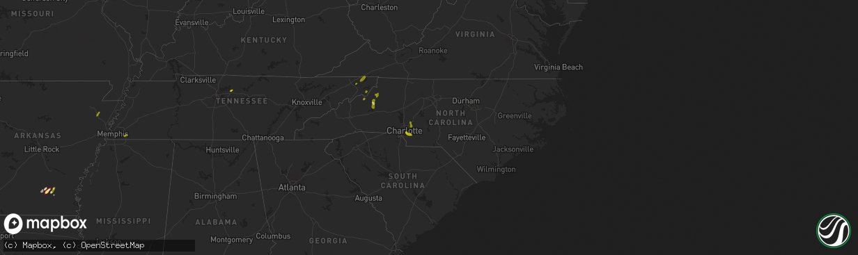 Hail map in North Carolina on May 21, 2013